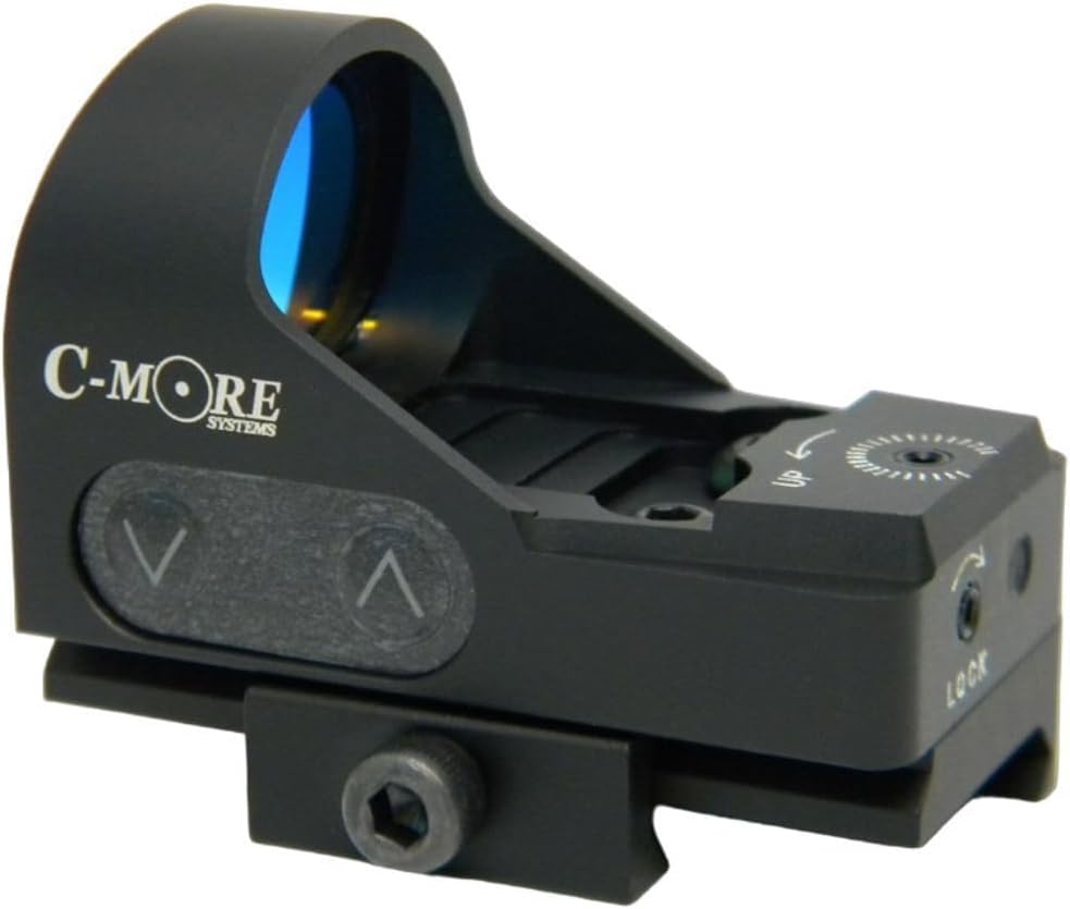 C-MORE Systems Micro Red Dot Sight RTS2B V5, 1x Magnification, Made of Aircraft Grade Aluminum, Adjusts for Wind & Elevation, Ultra Bright, All Weather, Waterproof, Lightweight, Matte Black