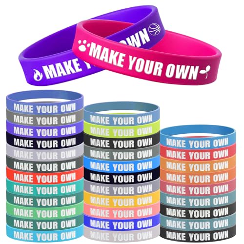 JJ GRADGOWN Pulseras de silicona personalizadas, Pulsera Grabadas con Texto y Logotipo, Personalizados Pulseras Identificativas Niños/Adulto, para Eventos, Fiesta, Festival (Estilo 2)