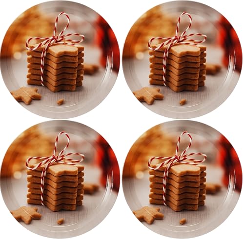 My-goodbuy24 Weihnachtsteller aus Metall - 4 Stück - Weihnachts- oder...