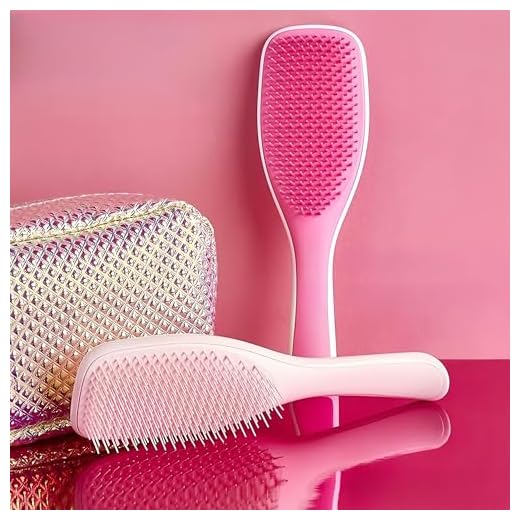Escova de cabelo desembaraçadora para mulheres, escova de cabelo encaracolado, escova desembaraçadora para todos os tipos de cabelo, adequada para a maioria das pessoas (rosa)