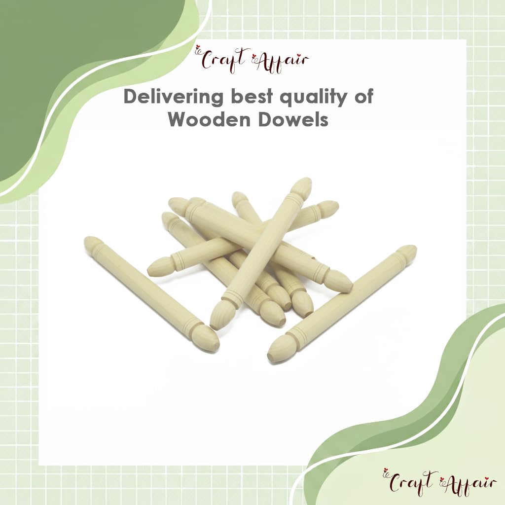 Artify | Natural Wooden (12inch, 5pcs) Dowel rods | Wooden Wall Hanger for Scroll Invitation Card, DIY, Craft & More - Pack of 5 1