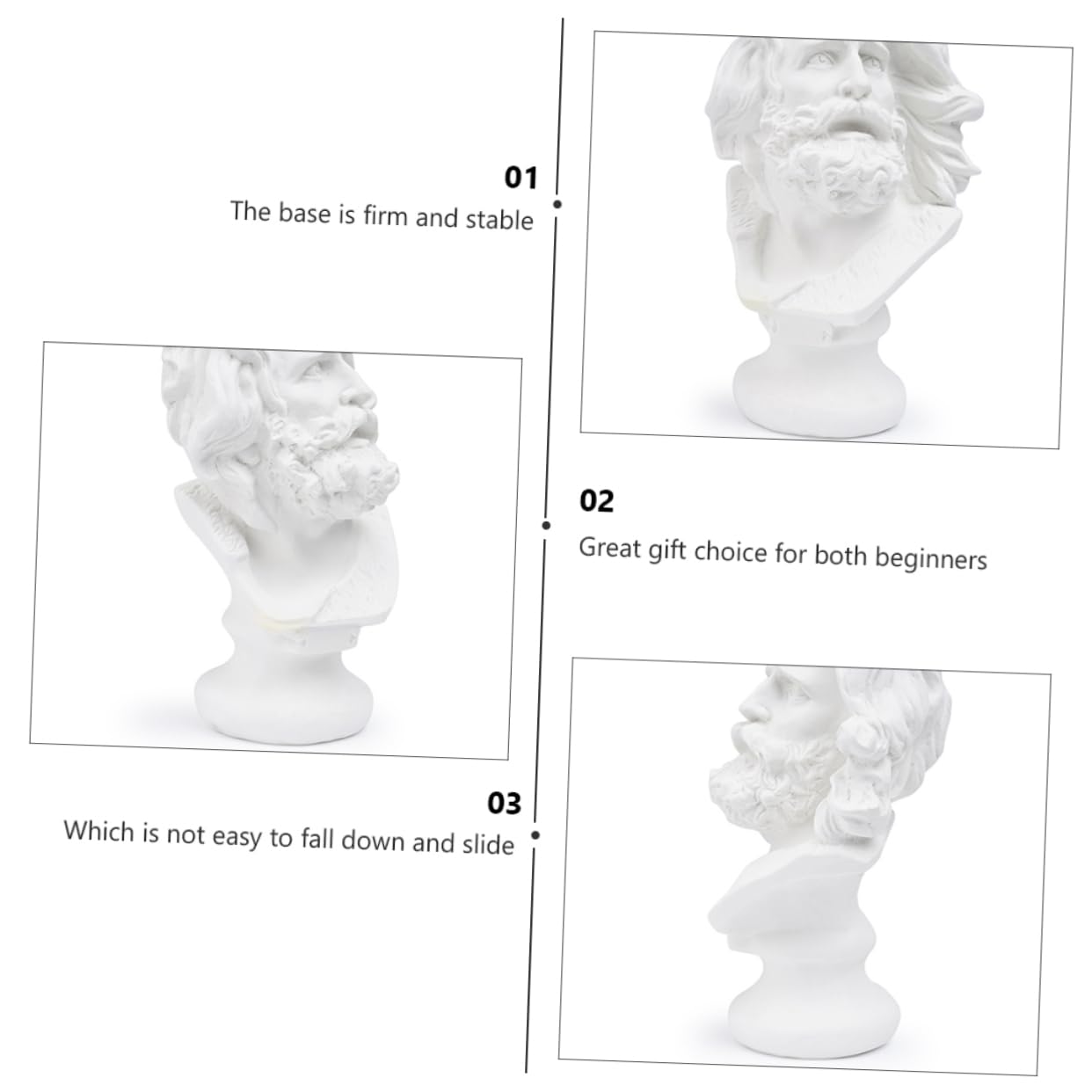 PRETYZOOM Medium Sculpture Decor Resin Portrait Sculpture for Home Office Gallery School