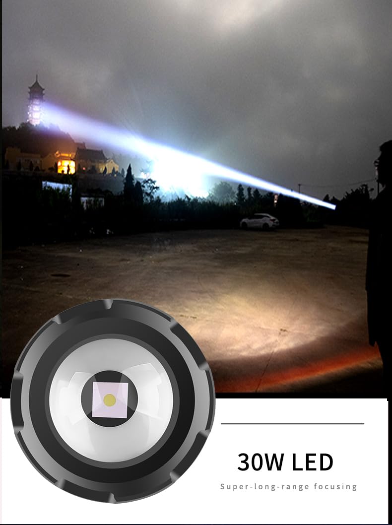 Chasinglee Torcia Elettrica Ricaricabile, Luce Flash LED 9500 Lumen, Torcia Elettrica Più Luminosa Potente, Porta di Ricarica Torcia Elettrica Torcia Elettrica Ad Alta Potenza Super