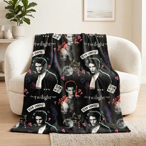 Twilight The Saga Throw Blanket Super Soft Cozy Plush Bedding 60 x 46 Team Jacob Team Edward (Officially Licensed Product) by Franco Collectibles