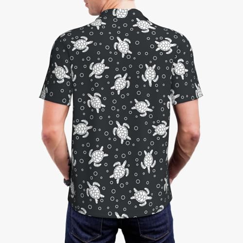 Turtle Print Golf Polo Shirts for Men Short Sleeve Casual3