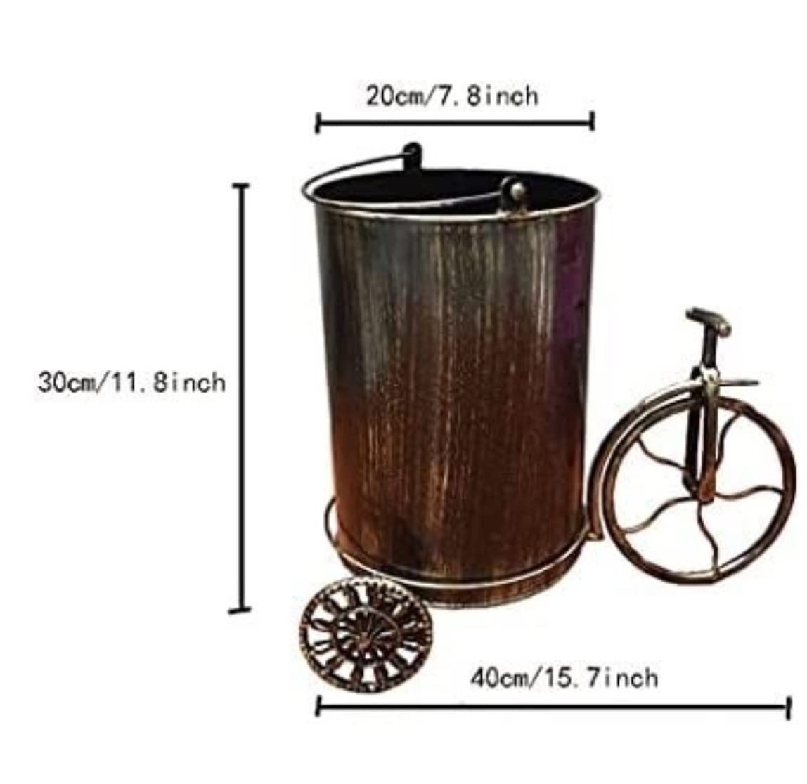 Portarifiuti Pattumiera Cucina Pattumiera In Metallo Per La Spazzatura In Camera Da Letto Cestini Per La Spazzatura In Stile Retrò Per Biciclette Per La Casa Cestino di Spazzatura ( Color : C , Size :