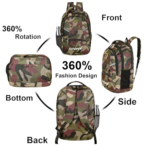 Image of FLYSACK 40 Litres Large Laptop Backpack Army Military And Jungle Design School College Travel Bag Office Bag For Unisex (Multicolor)