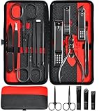 Nail Clippers Set for Men & Women 12 Piece Stainless Steel Manicure Pedicure Kit with Travel Case, Toenail & Fingernail Clippers Cutters, Professional Grooming Tools Present for Men Parent&Home