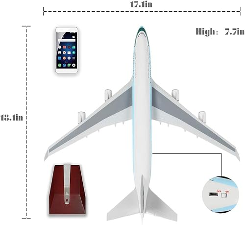 Miniatura 6 de 24-Hours Modelo de avión a escala 1130 de 18 pulgadas, modelo de jet privado HK Cathay Pacific B747, kits de modelo de avión fundido a presión para