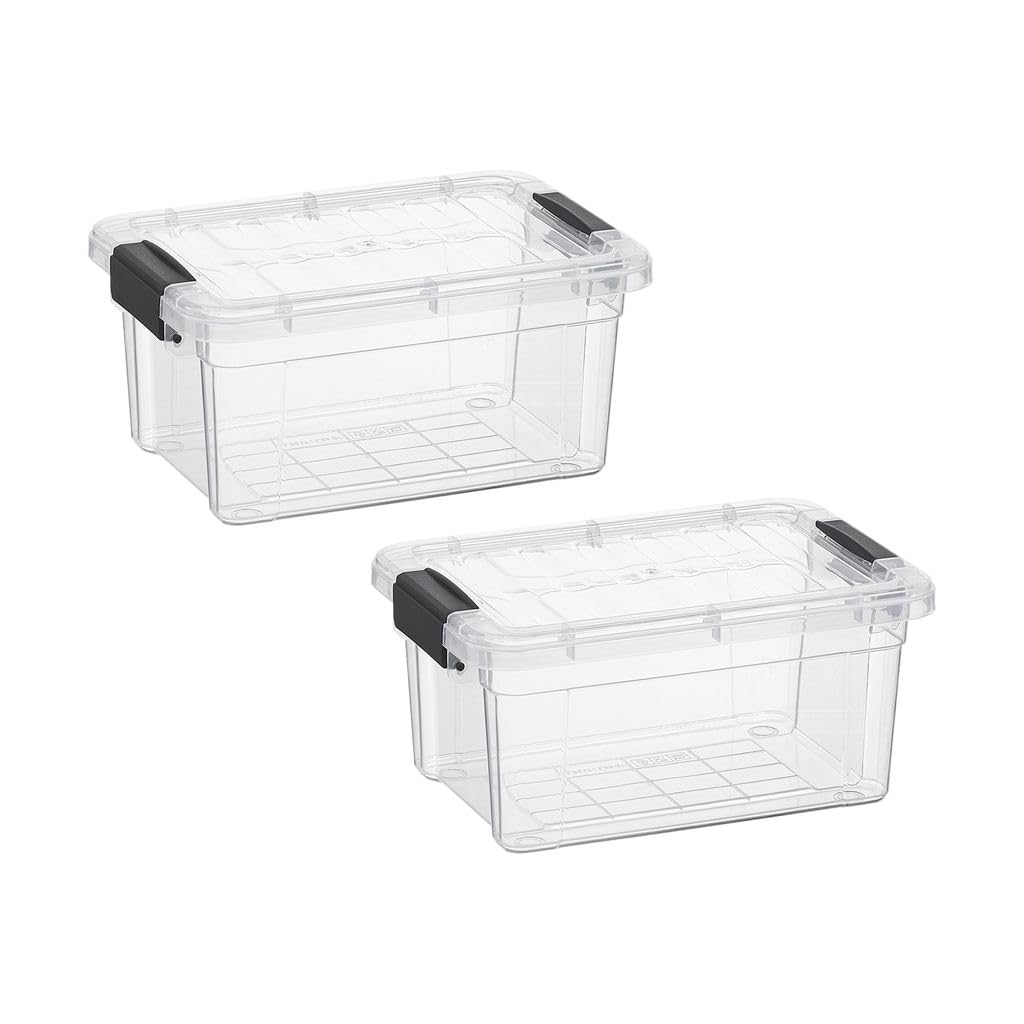 Superio 3.4 Quart Clear Plastic Storage Boxes with Lids, Stackable Organizer Containers, BPA-Free Storage Bins for Home, Office, School &amp; Dorm, 2 Pack