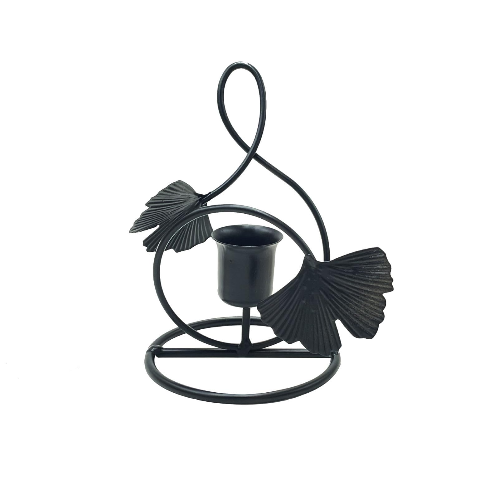 Ginkgos Wrought Iron Wedding Table Candlestick Decorations Home Candlelights Dinner Metal Holder Ginkgos Candlestick