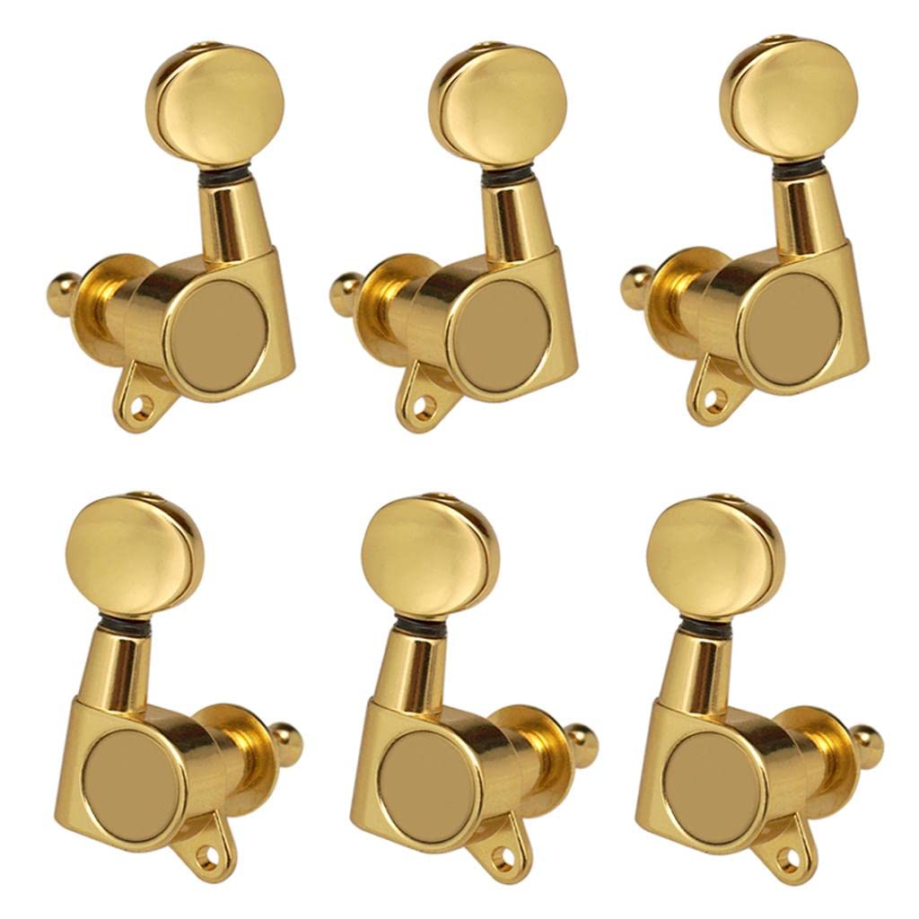 Tuning Pegs Enclosed Button for Acoustic Electric Guitar 3R3L Gold | 3 Pieces Right Guitar Tuning Pegs 3 Pieces Left Guitar Tuning Pegs