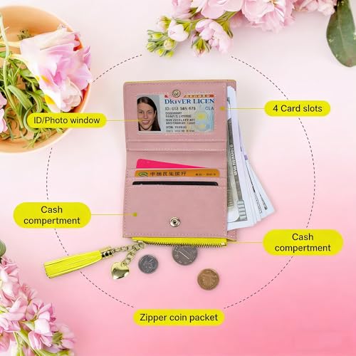 Image of Valentoria Womens Wallet Cute Elegant Long Slim Card Holder Case Minimalist Coin Purse Thin Tassels Zip Clutch Wallets for Girls Ladies | Cute
