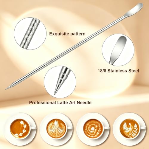 Image of Saiveina Milk Frothing Pitcher, 12oz Milk Frother Cup with Art Pen