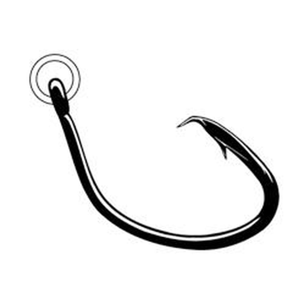 Ringed Mutu Circle Hook, Size 4/0, Forged/Hangnail Point, 2X Strong, Black Chrome, 22 per Pack