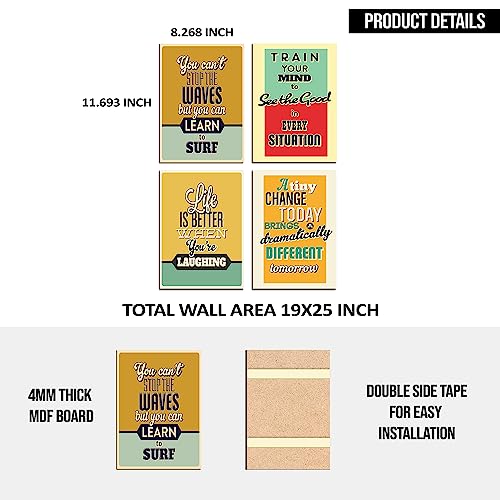 Image of PAPER PLANE DESIGN Poster Frames Quotes Size- 8.25 x 11.75 inch, Set of 4, Motivational (B)