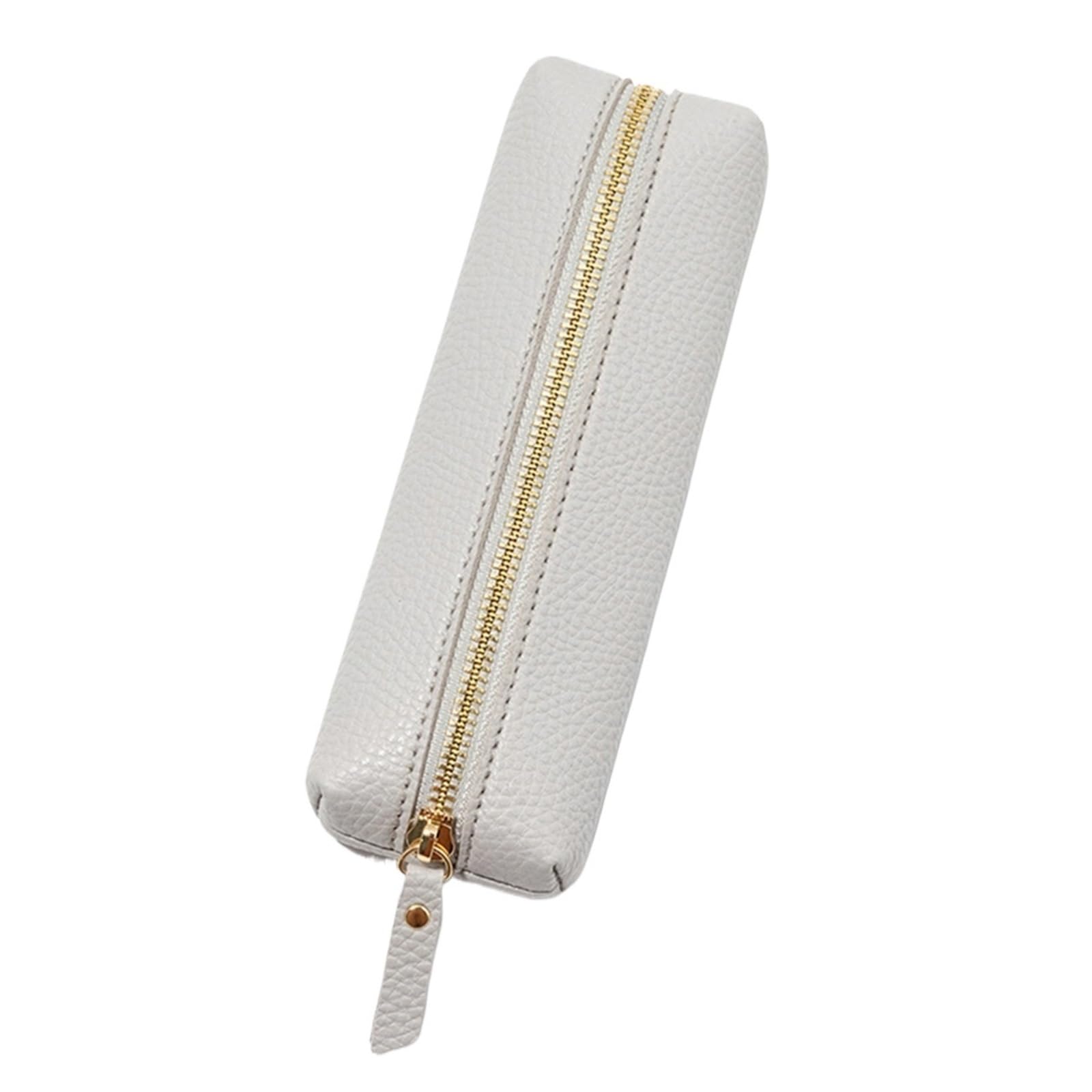 Estuche Estuche for bolígrafos de Gran Capacidad, Estuche de Cuero for bolígrafos, Caja de Almacenamiento con Cremallera, Suministros Escolares, 2 uds.(Light Grey)