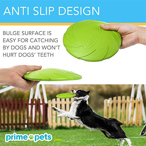 PrimePets Dog Frisbees, 2 Pack, 7 Inch Dog Flying Disc, Durable Dog