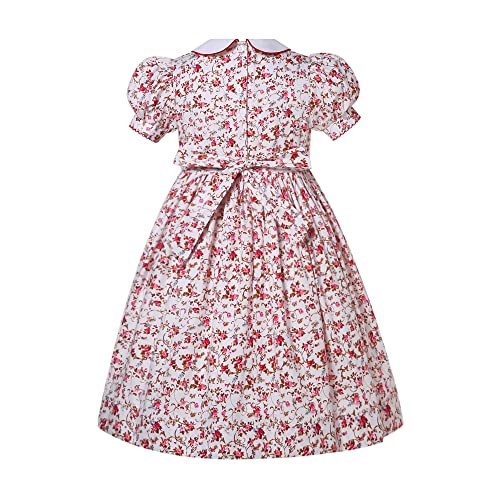 Little Kids Floral Summer Embroidery Smock Clothes Girls Toddler Holiday Birthday Party Smocked Dresses2