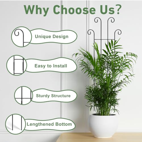 Image of 32.6in Tall Plant Trellis Indoor, Metal Garden Trellis for Climbing Plants, Expandable Trellis for Potted Plants for Ivy Pothos Hoya Monstera, 4 Pack