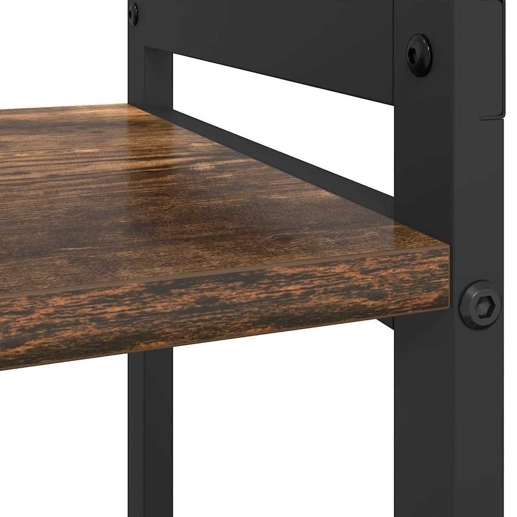 vidaXL Étagère Chêne fumé 60 x 30 x 85 cm Bois d'ingénierie, Étagère Industrielle Moderne, Rangement en étagères, déco pour Organiser ta Maison, Meuble Livre Libre