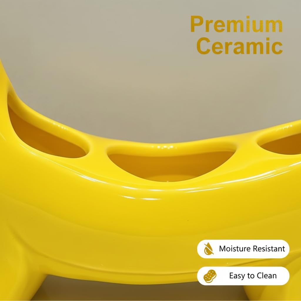 Creative Banana Dog Toothbrush Holder, Ceramic Bathroom Organizer with Toothbrush Stand, Whimsical Countertop Accessories for Bathroom, Novelty Home Deco (Banana Dog)