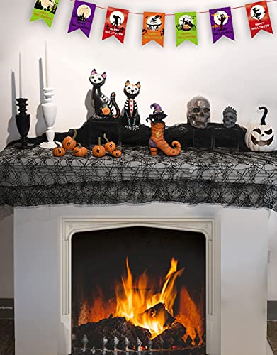Halloween-Witches-Boot-Decor-Figurines-Black-Cat-in-Witch-Boot-Halloween-Dia-de-Los-Muertos-Decorations-Collectible-Figurines-7-L-x-28-W-x-10-H-Newman-House-Studio