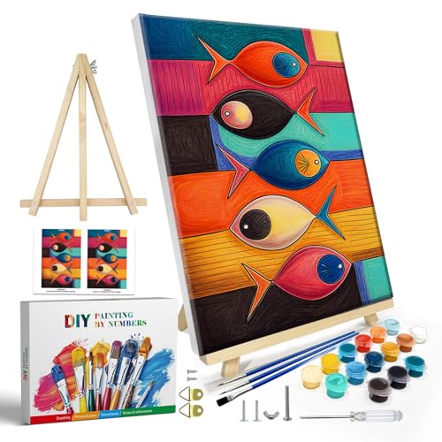 JOOZ Paint by Numbers Kit for Adults with Frame, Abstract ...
