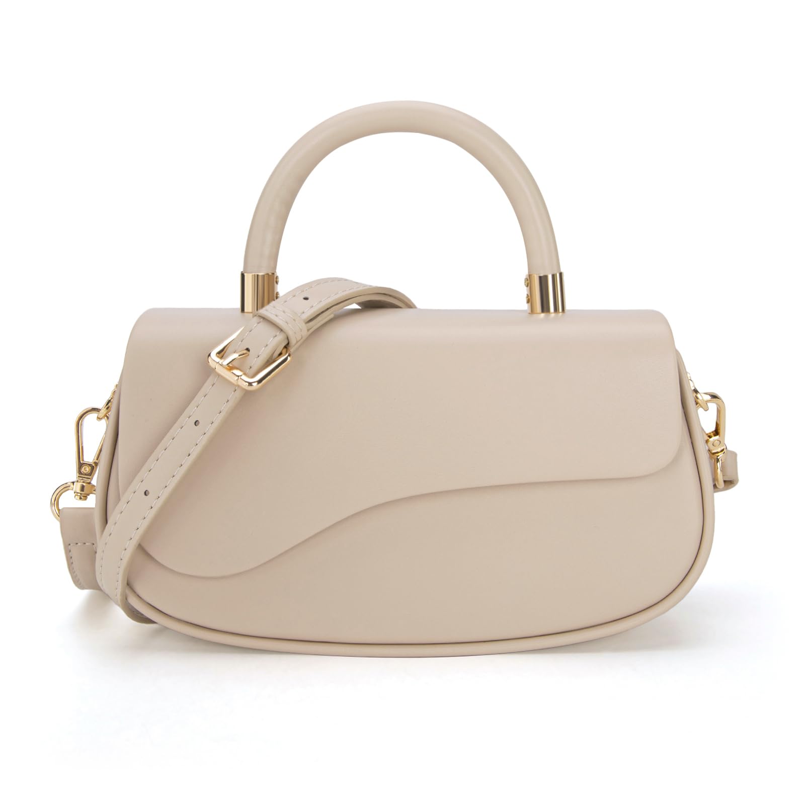 Milan Chiva Crossbody Bag for Women, Small Purse, Elegant Mini Structured Handbag with Top Handle and Detachable Strap