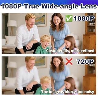 Mini Camera sans Fil Invisible 1080P avec Vision Nocturne Caméra Surveillance sans Wifi Fil Sécurisée pour Maison Bureau et Voiture Grand Angle 140° et Détection de Mouvement Enregistrement à Distance