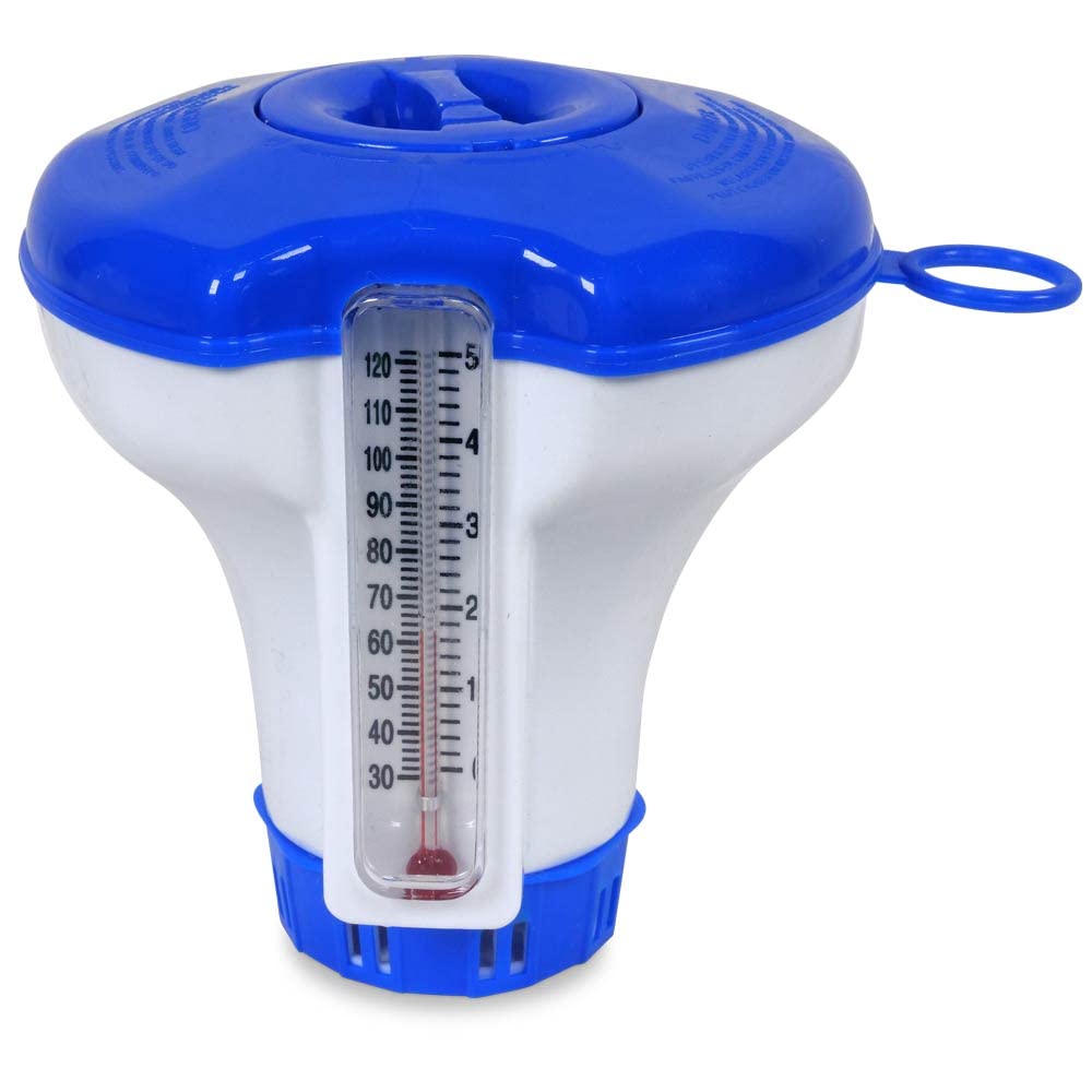 Cristal Multitabs Chlor mit Dosierer & Thermometer - Komplettset für Whirlpool & Pool - Wasserpflege 5-in-1 - Praktisch & Effektiv