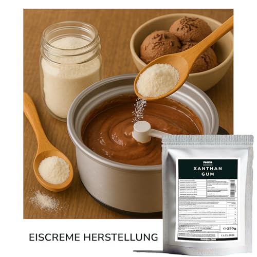 Xanthan Gum 250g Natürliches Bindemittel Xanthan Pulver Lebensmittelqualität Vegan Glutenfrei Stabilisator Emulgator Verdickungsmittel für Eis, Suppen, Soßenbinder von Foozia