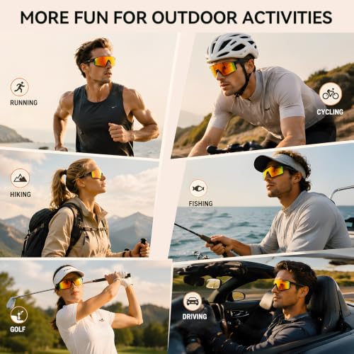 CARRY WIT AI Smart Sports Sunglasses for Men/Women, Bluetooth Glasses for Cycling Running Driving, UV400 Polarized Lenses, Bluetooth 5.4, 6-8H Playtime, Outdoor UV Protection and Voice Control(Orange) — view 6