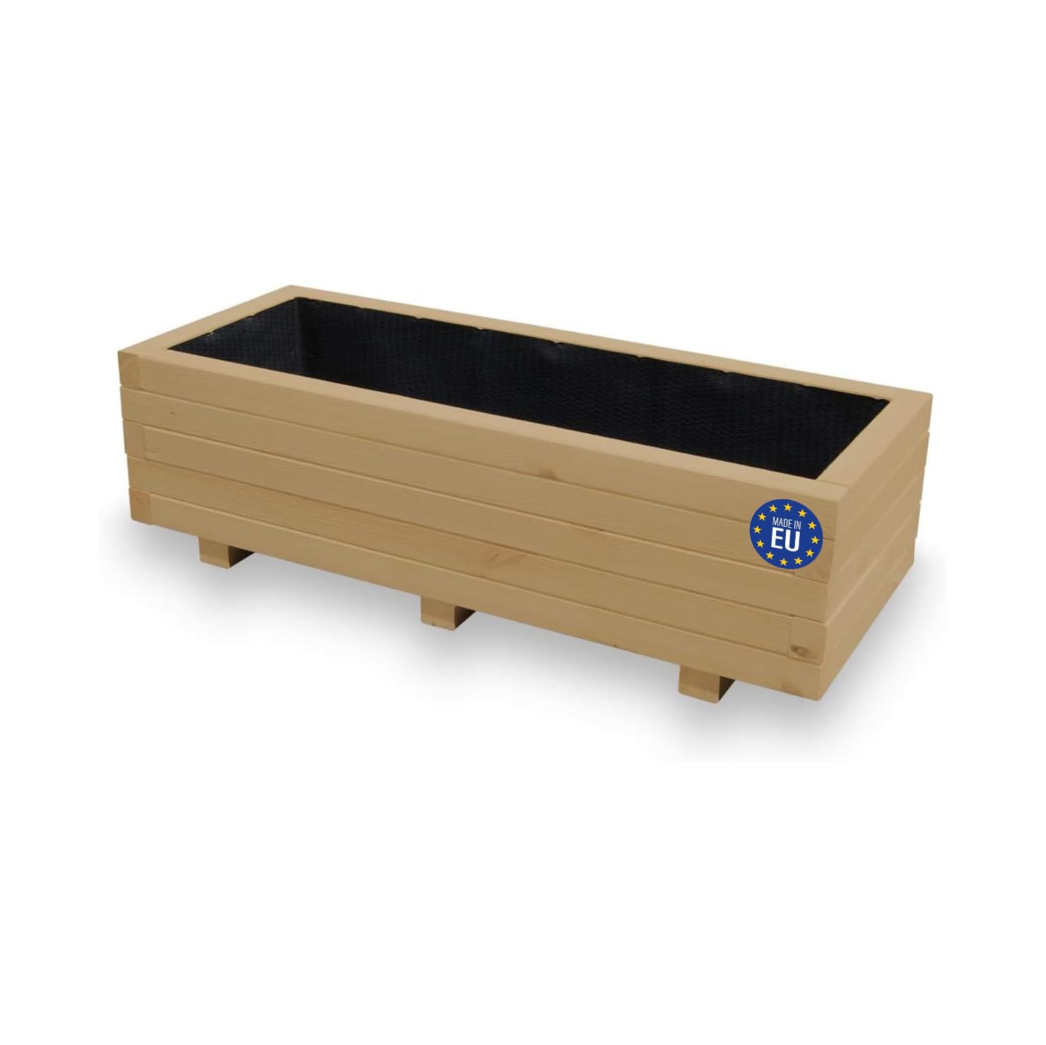 Hochbeet Blumenkasten aus Holz Pflanzkübel Garten Balkon Terrasse Eiche AB100KAN4030EI 100 x 40 x 30H cm mit 2 x Wasserablauf
