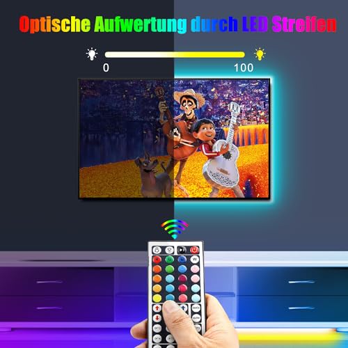 Tenmiro LED Strip 30m(15m×2), RGB LED Streifen Musik Sync Selbstklebend Led Lichterkette mit Fernbedienung und APP, Dimmbar Farbwechselnd Timer Led Band für Gaming,Party,Zimmer Deko