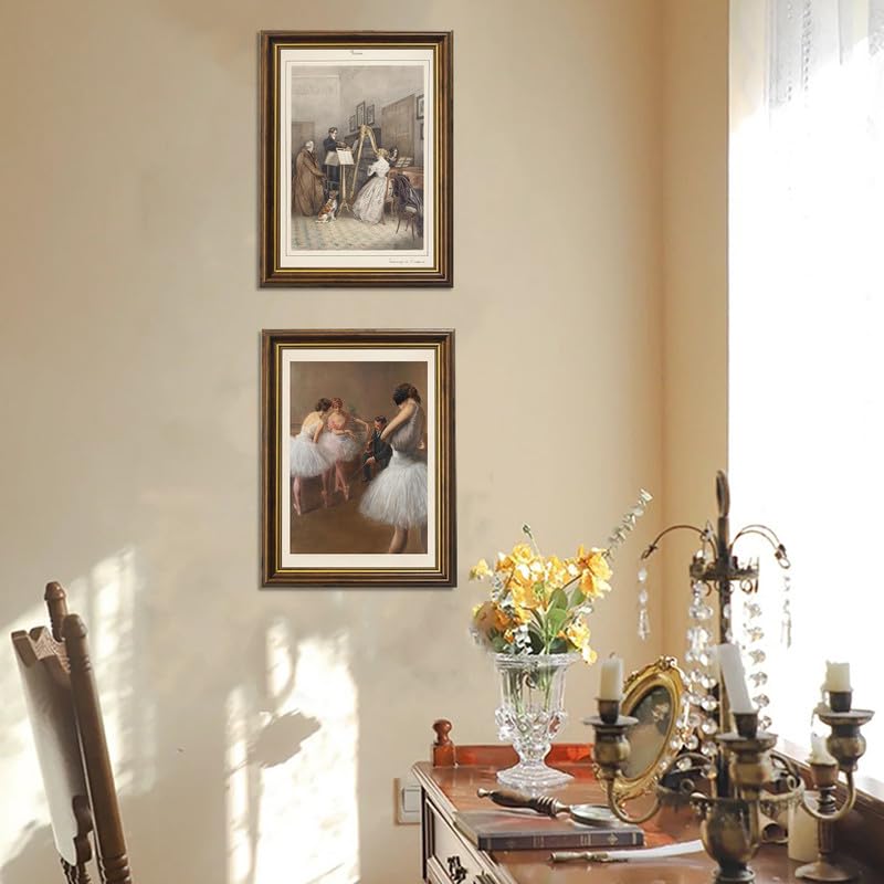 Amazon.com: Zzuyi Vintage Brown Gold Framed Wall Art,12x16 inch