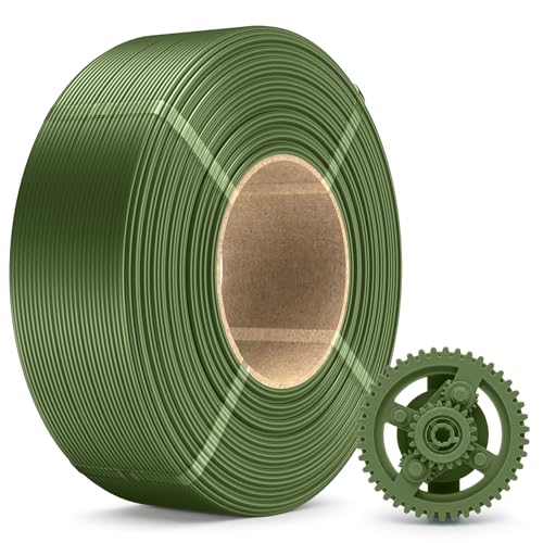Image of SUNLU PLA+ Refill Filament Refill 1.75mm 1KG, 3D Printer Filament PLA Plus, No-Spool PLA Plus Filament for Reusable Spools Compatible with Bambu Labs Filament, 1KG Roll, Olive Green