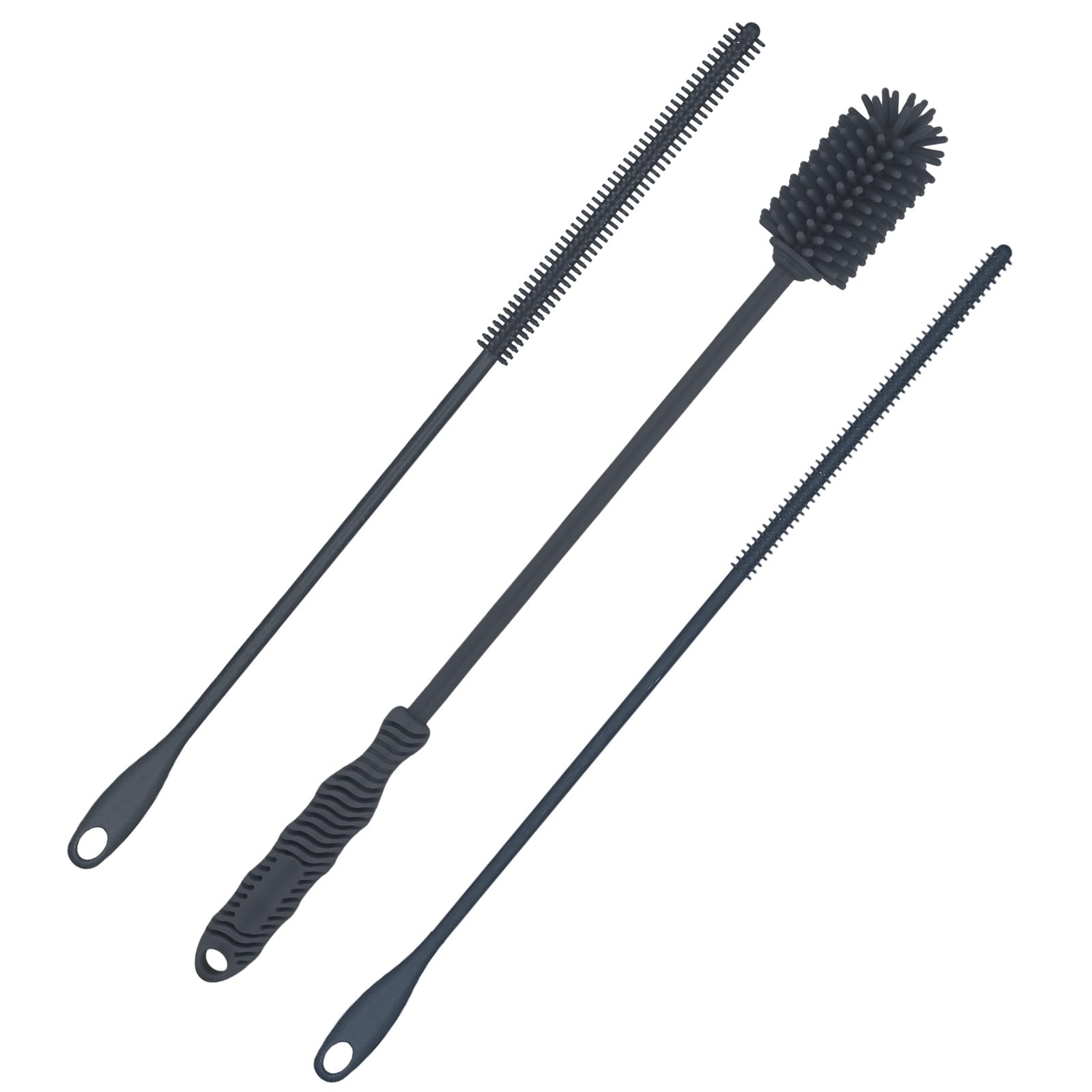 3pcs Silicone Bottle Brush & Straw Cleaner Brush, Reusable Straw Cleaning Brush Water Cup Brush Set Extra Long Brush Kit Bottle Accessories for