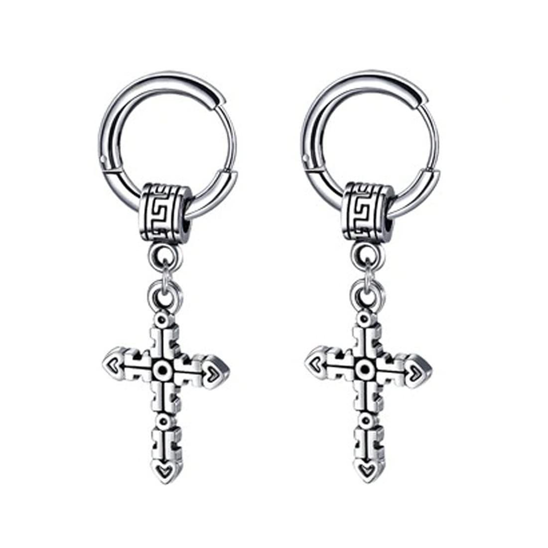 M Men Style Men Christ Jesus Cross Ear Studs Punk Titanium Steel Silver Piercing Jewelry Silver Stainless Steel Earrings For Men And Women SEr202240 (B09ZYGCRC4) Amazon Price History, Amazon Price Tracker