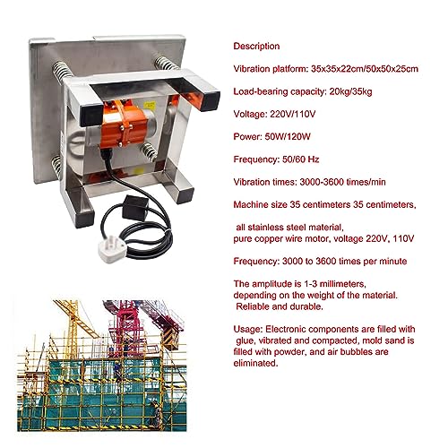 Electric Concrete Vibrating Table - Flat Plate Vibrator for Vibration Testing, 3000rpm, Compact Design, 35x35x22cm, Ideal for Concrete Vibration - Image 3