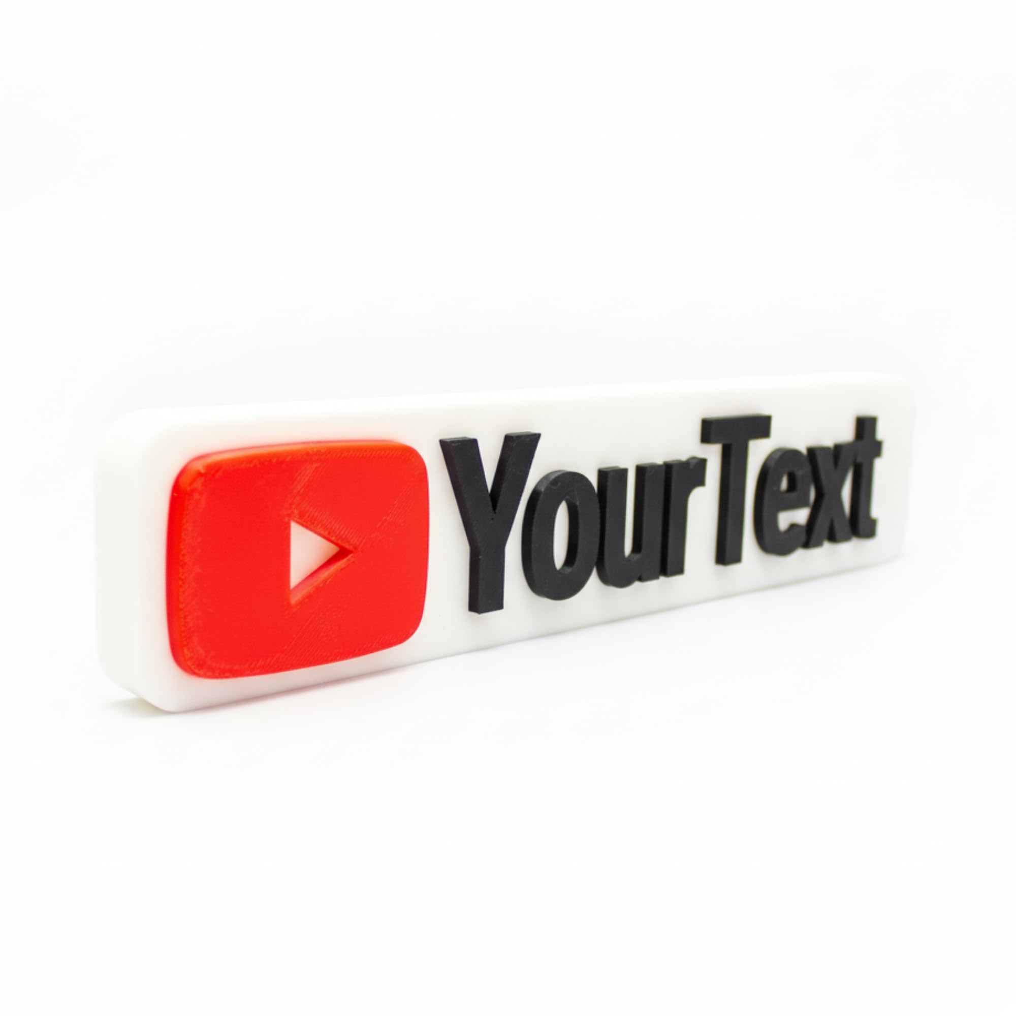 SignKraft3D Custom YouTube Inspired Nameplate – Personalized Channel Plaque for Vloggers, Boys, Girls, Desk or Wall Decor, Social Media Influencer Gift, Video Creator Display, Custom Sign, 24CM Wide
