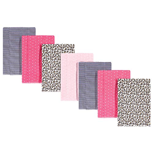 Hudson Baby Unisex Baby Cotton Flannel Burp Cloths, LEOPARD, One Size