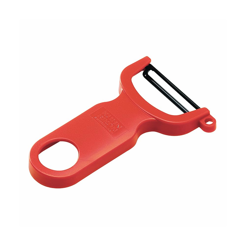 Kuhn Rikon Potato Peeler with Steel Blade. Vegetable & Apple Peeler – Super Light Speed, 3-Year Guarantee, Red