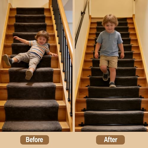 Barras de escalera de metal para corredores de alfombras y escalinatas del hogar 6