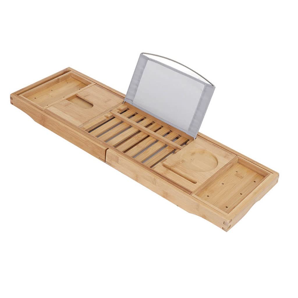MYUYEE Handmade Bath Tray Bathroom Shelves Apply For Pad/Book/Tablet Bathrooms Accessories Bathtub Rack Stand Holder (C-As Shown)