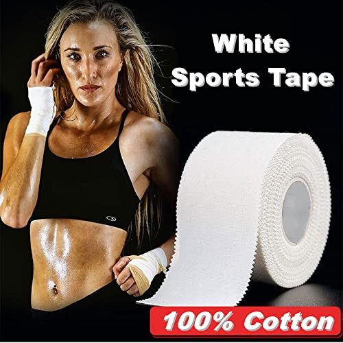 3-Pack 1.5" White Athletic Sports Tape For Athlete & Sport Knees Shoulder Fingers Ankles Feet Pain Injuries Wrap | Very Strong Tape For Climbing Sports Trainers Boxing Gymnastics (33 Ft Per Roll) #TOP1