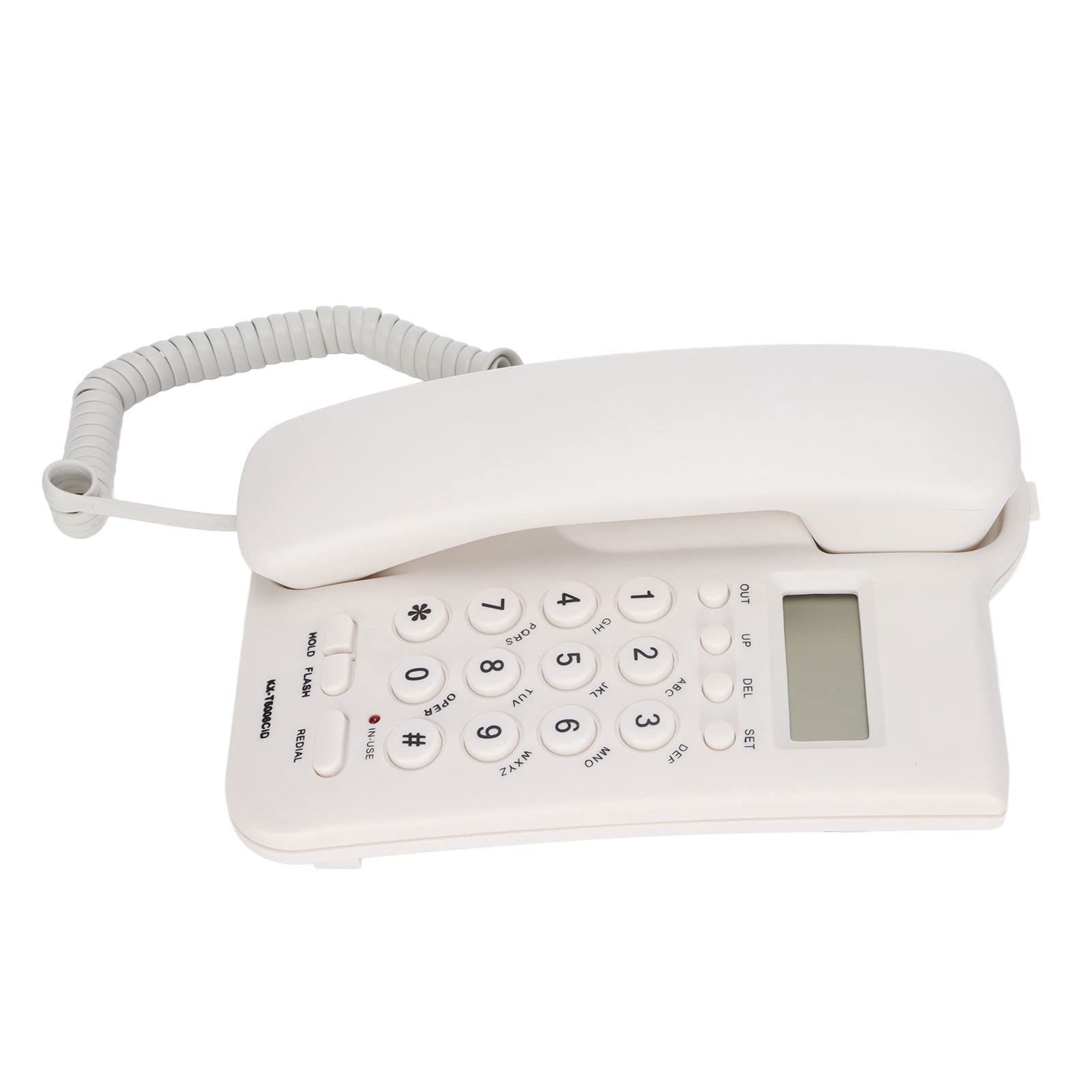 Telefono Fisso, KX‑T5006CID da Tavolo/Montaggio a Parete, ID chiamante/Semi Vivavoce/ricomposizione, Chiamata in entrata Piccolo Interno con Filo, per Ufficio/casa/Hotel (Bianco)