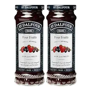 St. Dalfour Four-Fruits Fruit Spread 284 G (Pack Of 2) | No Added Sugar | 100% From Fruit | No Added Preservatives, Colours, Flavors Or Sweeteners | No Corn Syrup | Traditional French Recipe