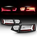 AKKON - For 2009-11 Audi A6 Full LED Daytime Running Lamp Bar Tail Lights Black Housing Clear Lens Full Set