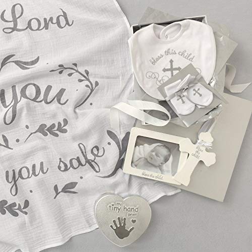 C.r. Gibson Resin Baby Cross And ''Bless This Child'' Baby Photo Frame Set, Frame Measures 5.5'' X 7'' And Cross Measures 4.5'' X 6.75'' #TOP2